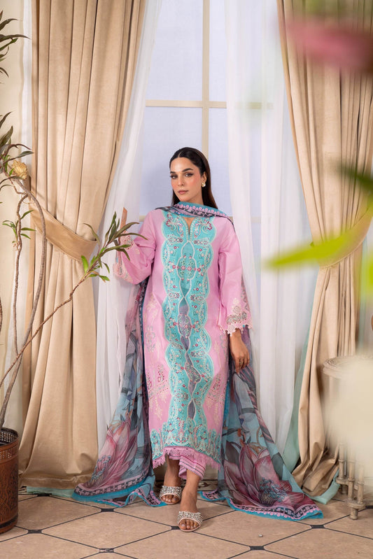 Atiya Irfan Preet Vol-02 Embroidered Unstitched Lawn 3pcs - Jotey