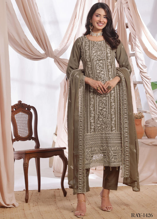Aaina By Bin Hameed Luxury Embroidered Chiffon Unstitched 3 Piece