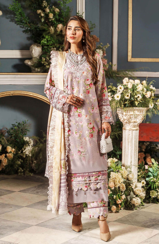 Printkari By Alzohaib Cutwork Embroidered Unstitched 3pcs - Jotey