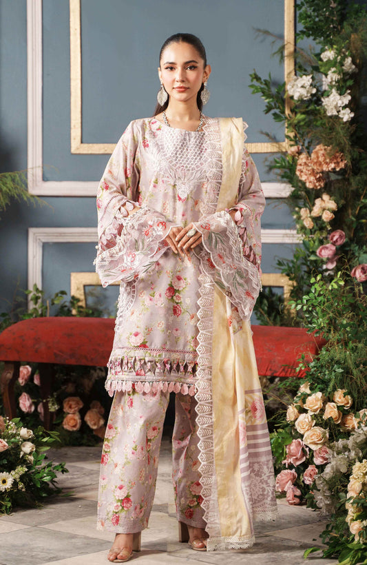 Printkari By Alzohaib Cutwork Embroidered Unstitched 3pcs - Jotey