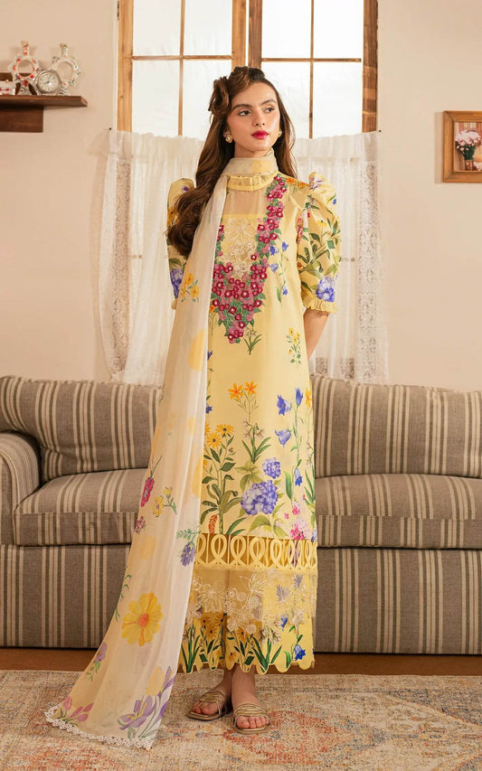 Meraki By Asifa And Nabeel Vol-01 Embroidered Lawn Unstitched 3pcs - Jotey