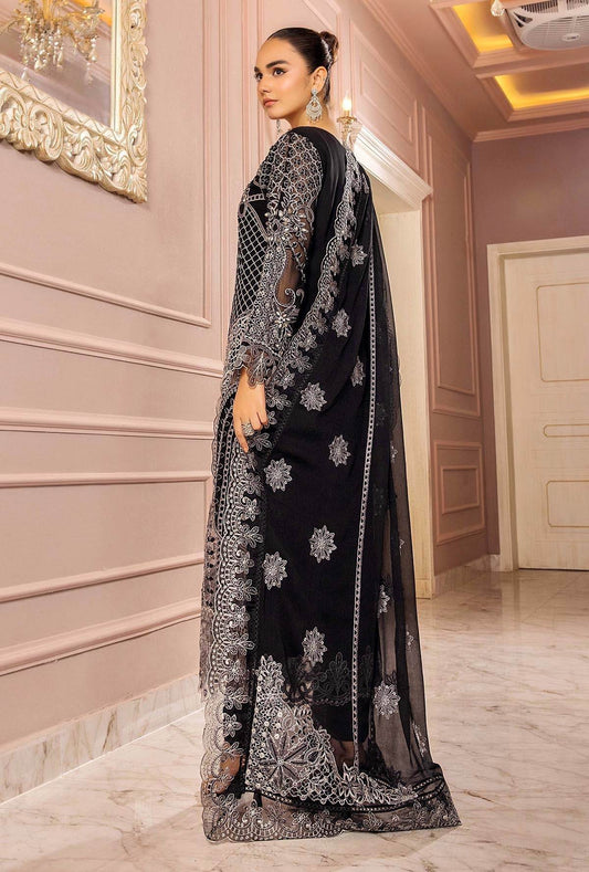 Ranak-E-Mehal Embroidered Chiffon Semi-Stitched 3pcs - Jotey