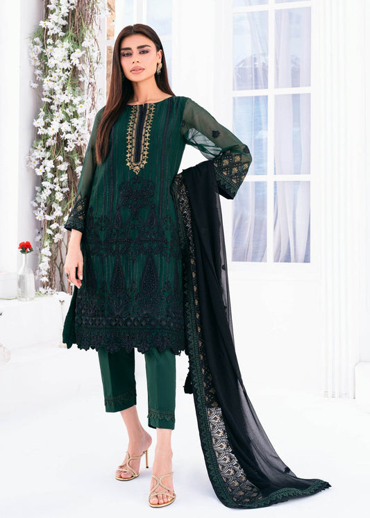 Lallaria By Noorma Kaamal Embroidered Chiffon Unstitched 3pcs - Jotey