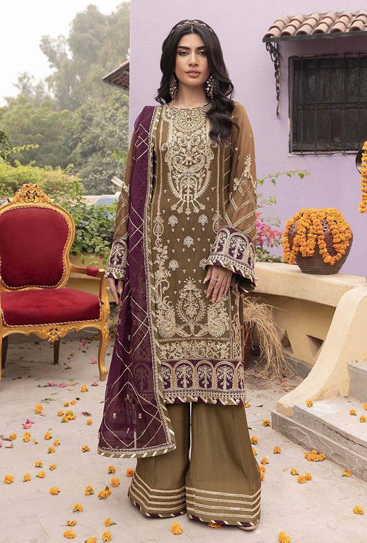 Rang-E-Mehfil Festive Unstitched Chiffon 3pcs - Jotey