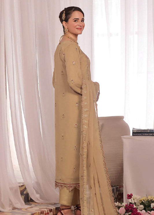 Nura Luxury Embroidered Chiffon Semi-Stitched 3pcs - Jotey