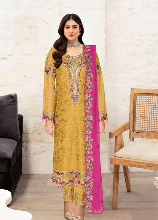 Sangeet By Ramsha Chiffon Unstitched 3pcs - Jotey