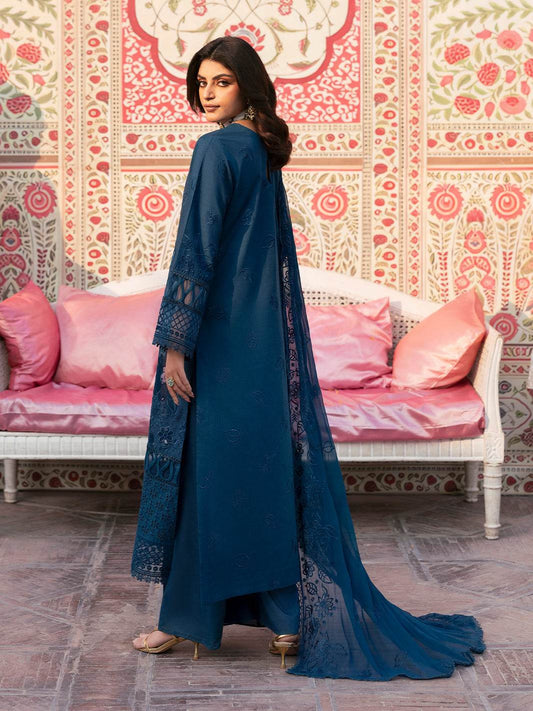 Husn Jahan By Mahnur Embroidered Luxury Lawn Unstitched 3pcs - Jotey