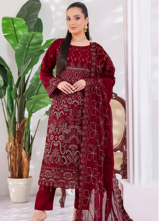 Manisha By Bin Hameed Luxury Embroidered Chiffon Unstitched 3 Piece