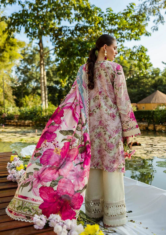 Elaf Print Chikankari Unstitched Lawn 3pcs - Jotey