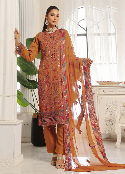 Darshan By Bin Hameed Luxury Embroidered Chiffon Semi-Stitched 3 Piece
