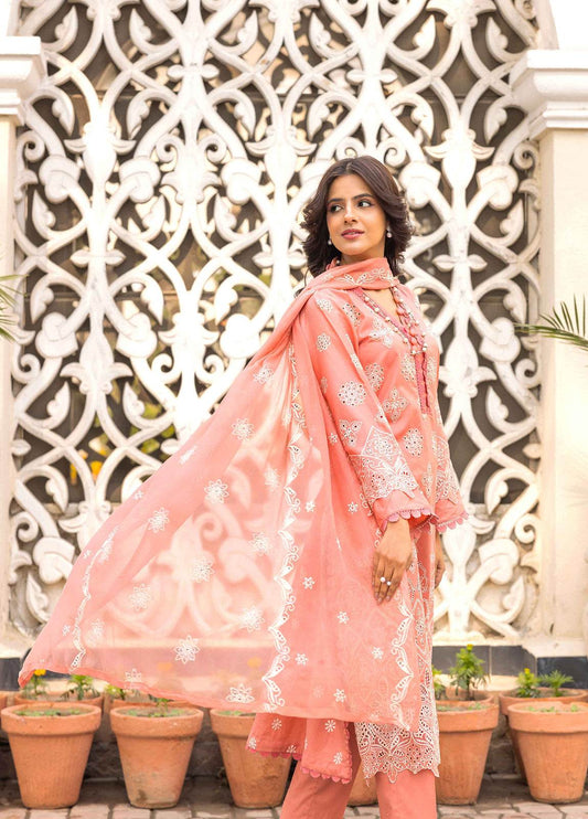 Khoobsurat Lawnkari Embroidered Lawn Unstitched 3pcs - Jotey