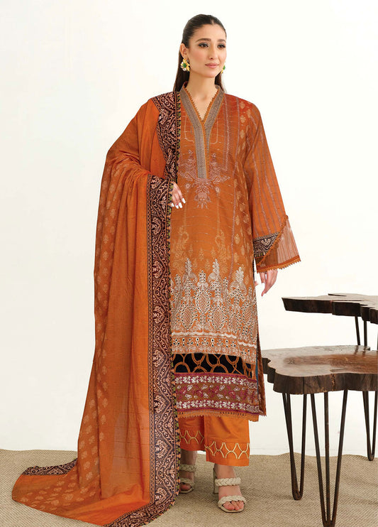 Roshna By Johra Embroidered Printed Lawn Unstitched 3Pcs