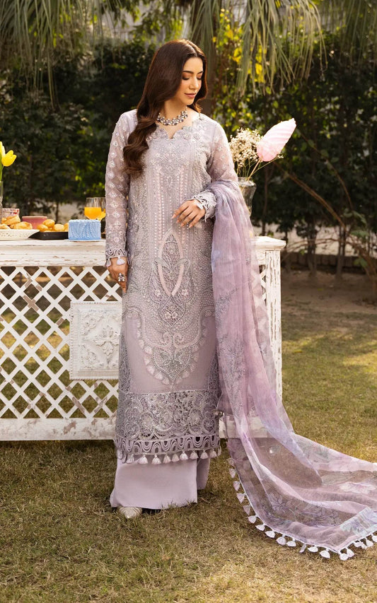Eid Festive By Asifa And Nabeel Vol-01 Embroidered Zari Net Unstitched 3pcs - Jotey