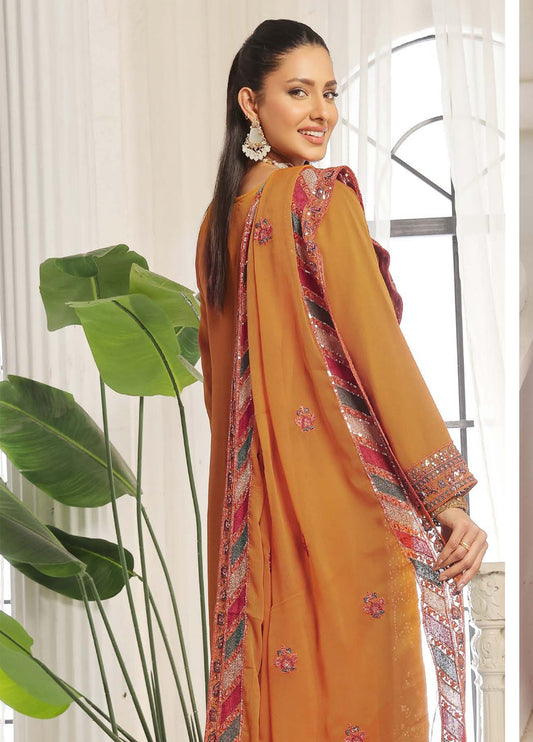 Darshan By Bin Hameed Luxury Embroidered Chiffon Semi-Stitched 3 Piece