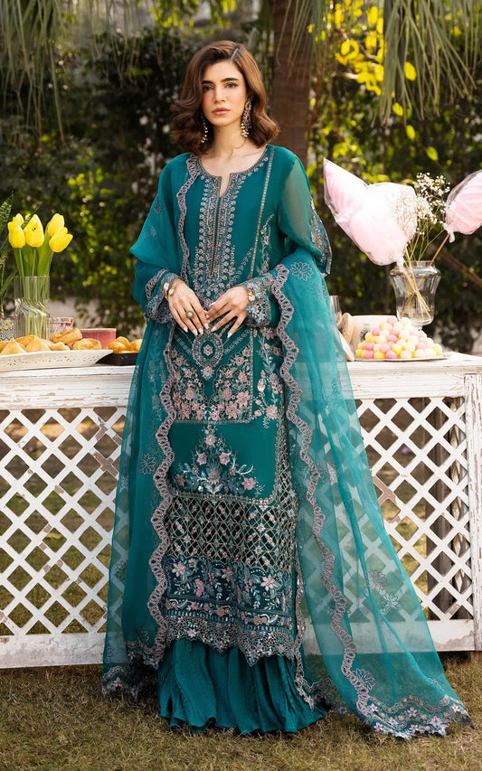 Eid Festive By Asifa And Nabeel Vol-01 Embroidered Zari Net Unstitched 3pcs - Jotey