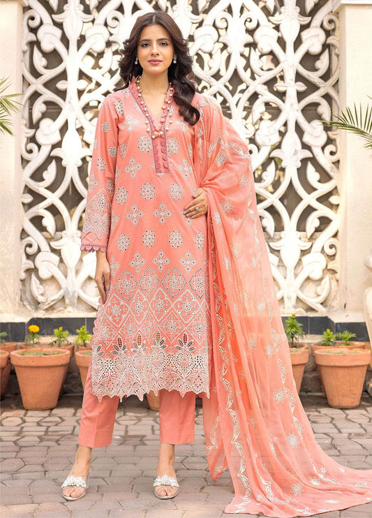 Khoobsurat Lawnkari Embroidered Lawn Unstitched 3pcs - Jotey
