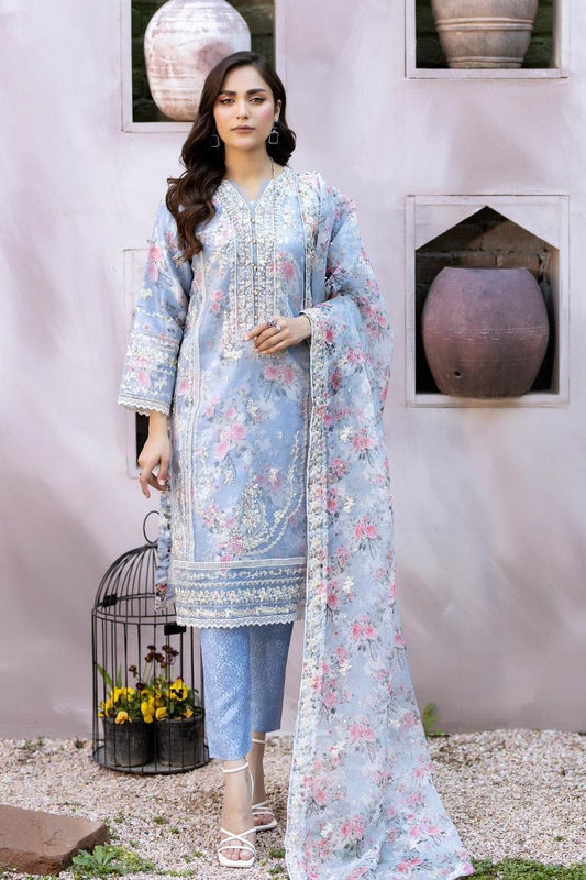 Mahiye By Noors Organza Semi Stitched 3pcs - Jotey