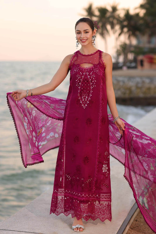 Noor By Saadia Asad Eid Luxury Handwork Laserkari'25 Unstitched 3pcs - Jotey