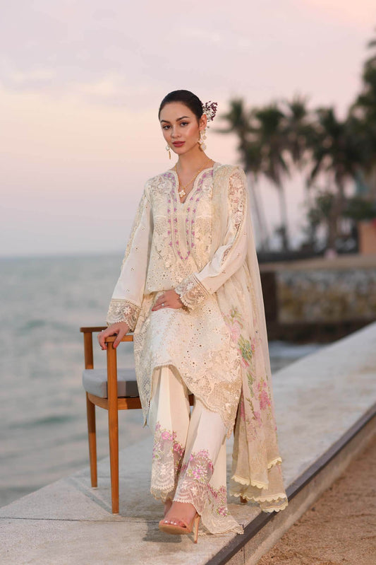 Noor By Saadia Asad Eid Luxury Handwork Laserkari'25 Unstitched 3pcs - Jotey