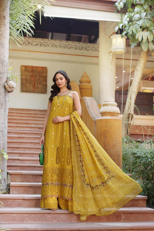 Noor By Saadia Asad Eid Luxury Handwork Laserkari'25 Unstitched 3pcs - Jotey