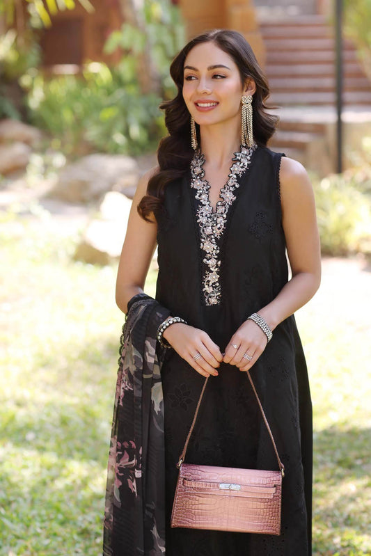 Noor By Saadia Asad Eid Luxury Handwork Laserkari'25 Unstitched 3pcs - Jotey