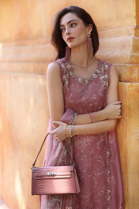 Noor By Saadia Asad Eid Luxury Handwork Laserkari'25 Unstitched 3pcs - Jotey