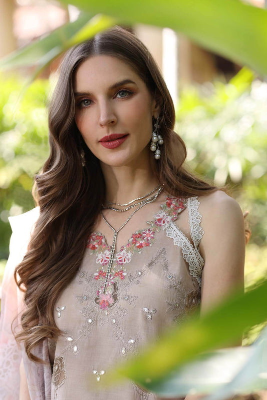 Noor By Saadia Asad Eid Luxury Handwork Laserkari'25 Unstitched 3pcs - Jotey