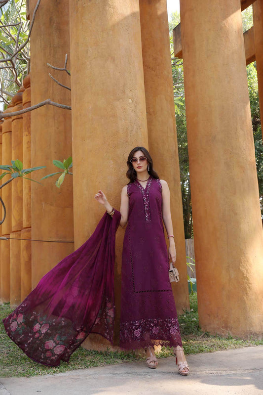 Noor By Saadia Asad Eid Luxury Handwork Laserkari'25 Unstitched 3pcs - Jotey