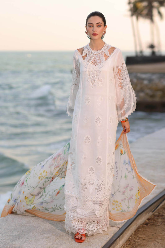 Noor By Saadia Asad Eid Luxury Handwork Laserkari'25 Unstitched 3pcs - Jotey