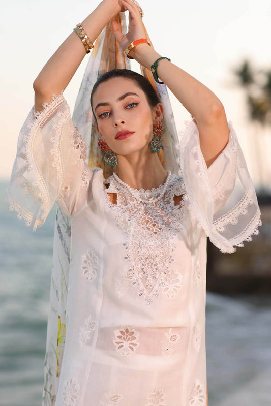 Noor By Saadia Asad Eid Luxury Handwork Laserkari'25 Unstitched 3pcs - Jotey