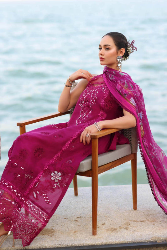 Noor By Saadia Asad Eid Luxury Handwork Laserkari'25 Unstitched 3pcs - Jotey