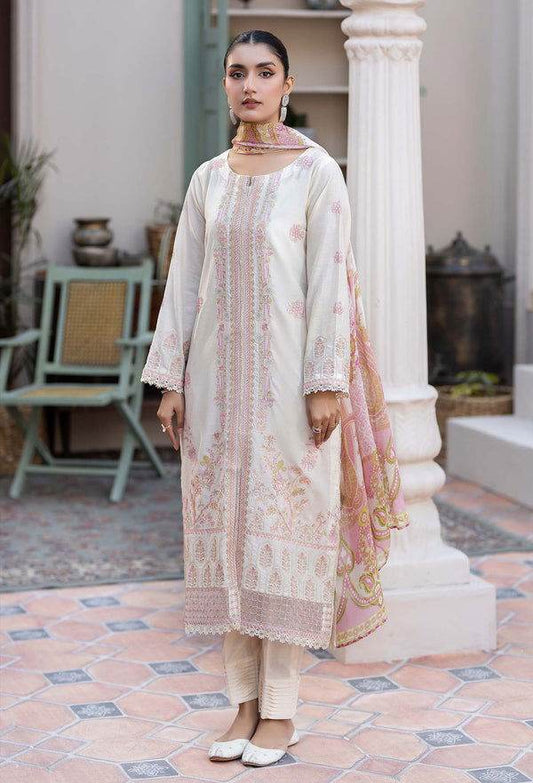 Adans Libas By Zia Embroidered Lawn 3pcs - Jotey