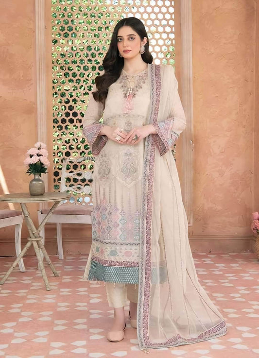 Aeris By Noors Luxury Semi Stitched 3Pcs - Jotey