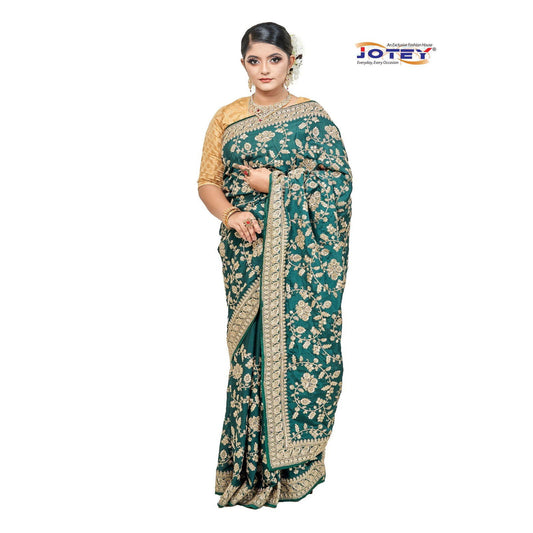 All Over Hand Embroidery Georgette Saree - Jotey