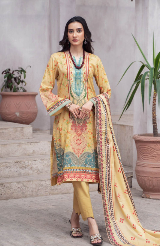 Alzohaib Cutwork Bliss Vol-3 Printed Lawn 3pcs - Jotey