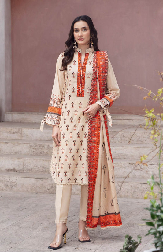 Alzohaib Cutwork Bliss Vol-3 Printed Lawn 3pcs - Jotey