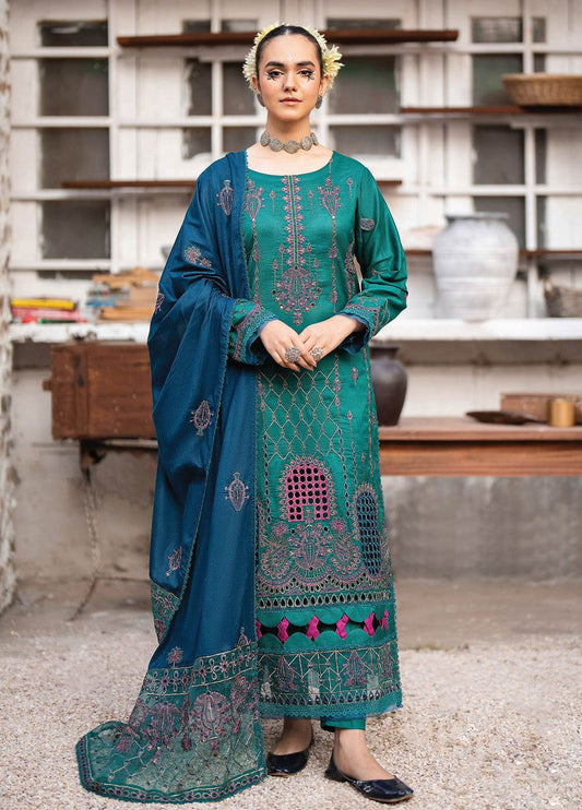 Anaya Hoor Festive Signature Embroidered Lawn 3pcs - Jotey