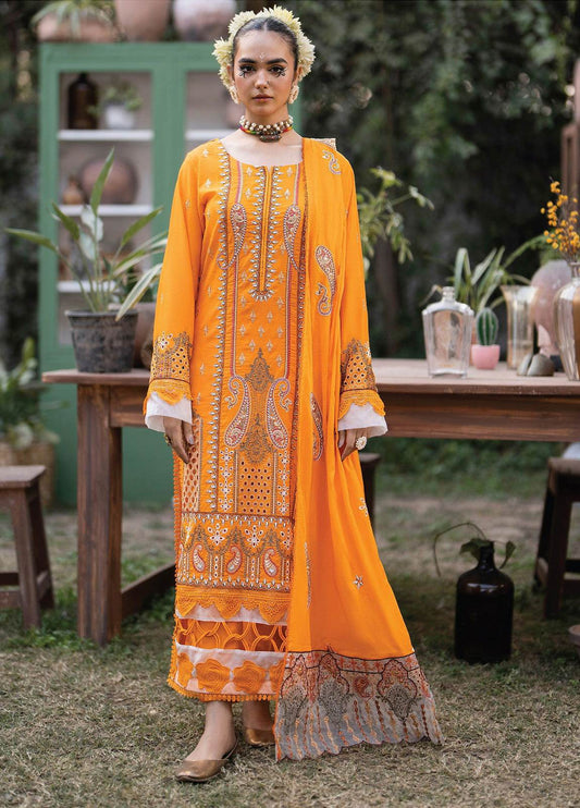 Anaya Hoor Festive Signature Embroidered Lawn 3pcs - Jotey