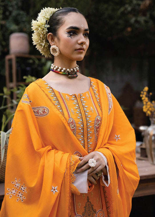 Anaya Hoor Festive Signature Embroidered Lawn 3pcs - Jotey