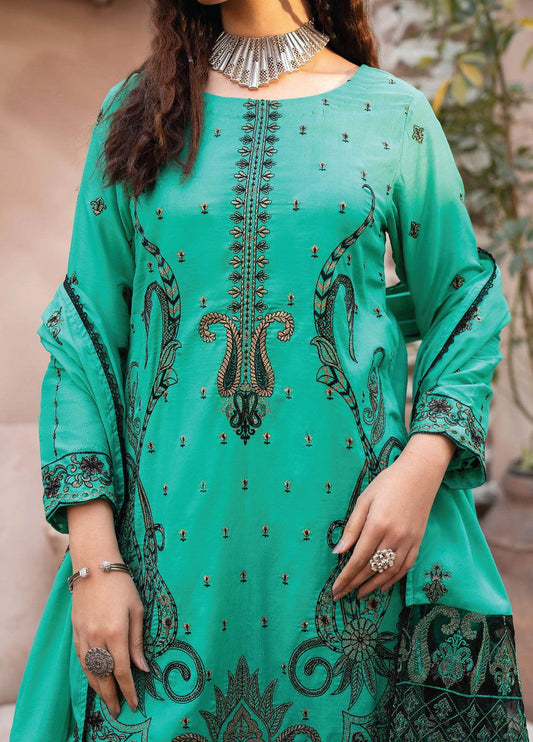 Anaya Hoor Festive Signature Embroidered Lawn 3pcs - Jotey