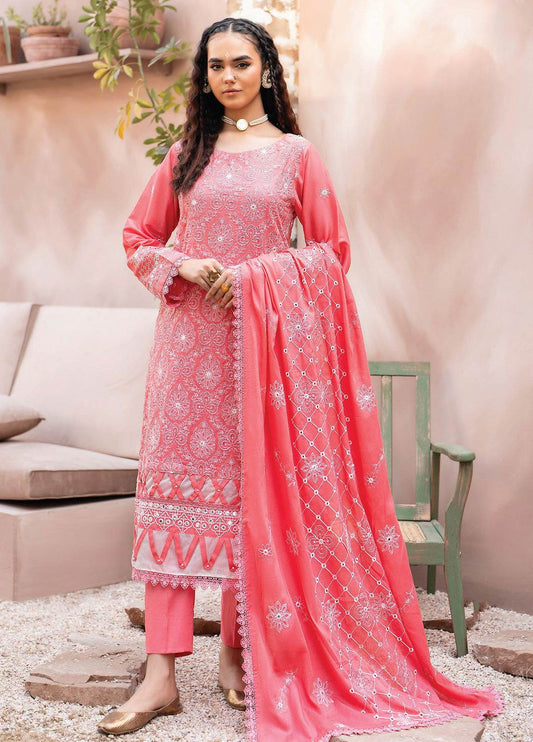 Anaya Hoor Festive Signature Embroidered Lawn 3pcs - Jotey
