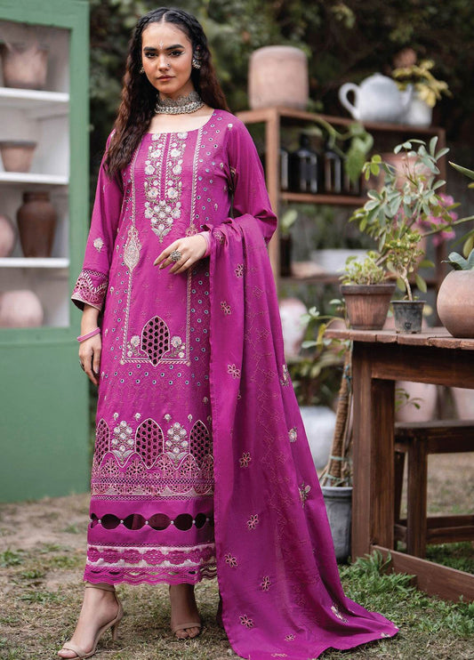 Anaya Hoor Festive Signature Embroidered Lawn 3pcs - Jotey