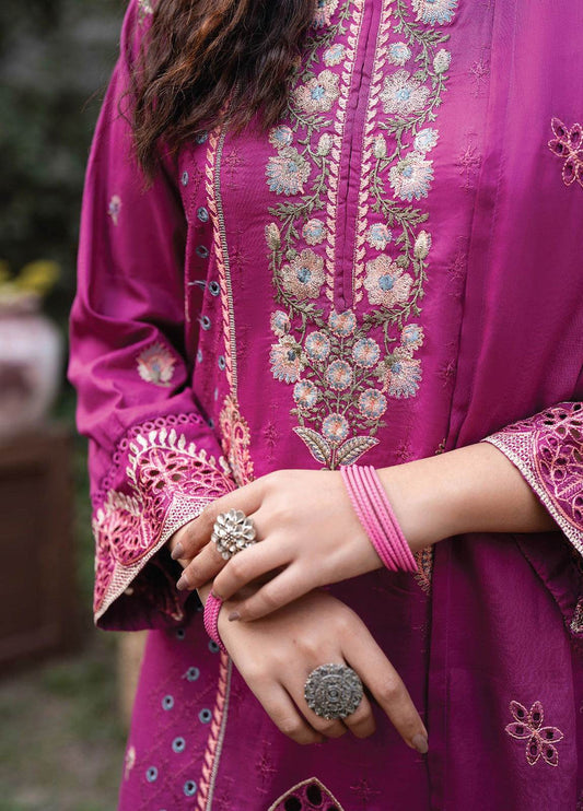 Anaya Hoor Festive Signature Embroidered Lawn 3pcs - Jotey