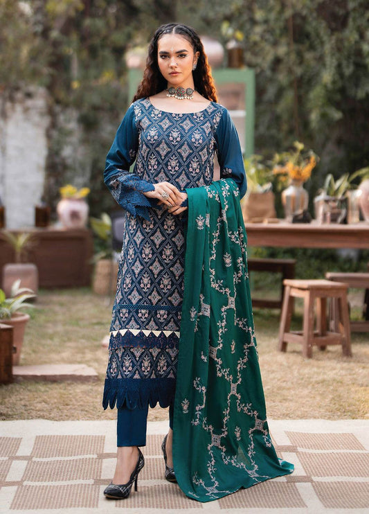 Anaya Hoor Festive Signature Embroidered Lawn 3pcs - Jotey