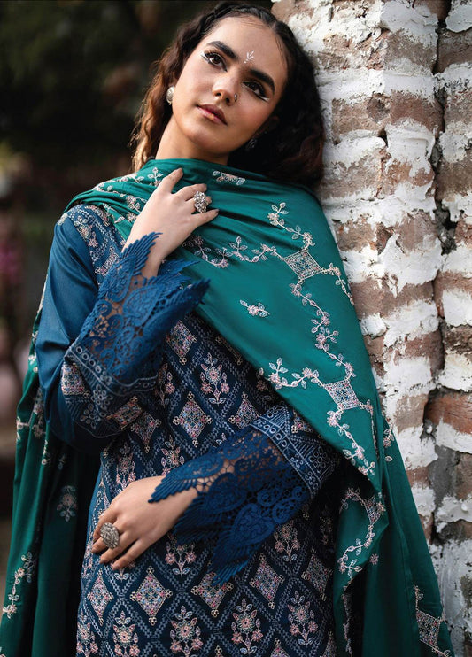 Anaya Hoor Festive Signature Embroidered Lawn 3pcs - Jotey