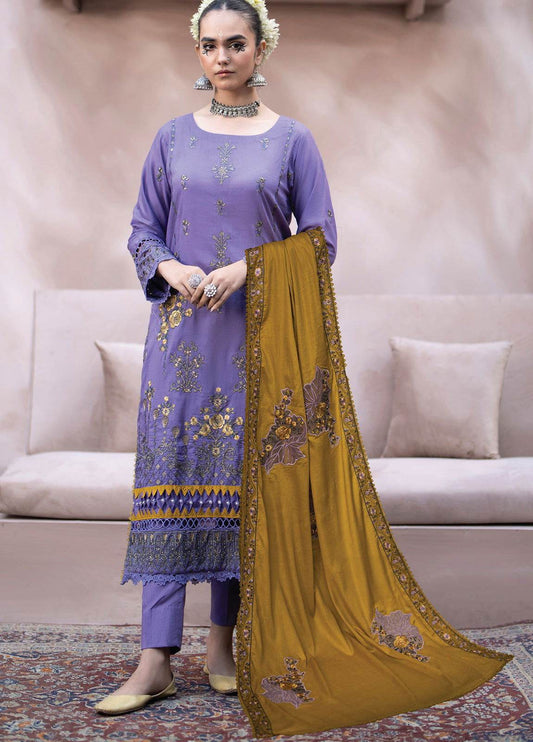 Anaya Hoor Festive Signature Embroidered Lawn 3pcs - Jotey