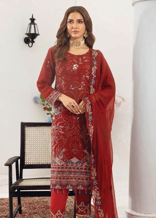 Areesha By Noori Luxury Chiffon Semi Stitched 3pcs - Jotey
