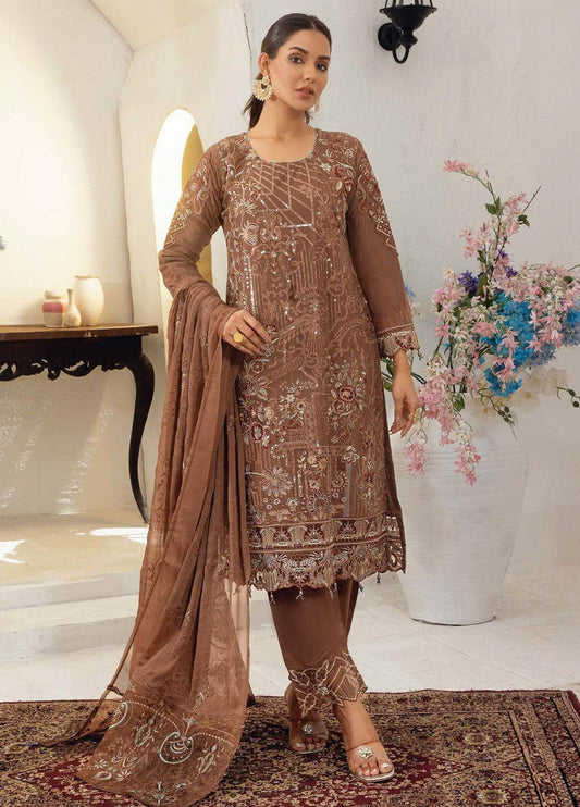 Areesha By Noori Luxury Chiffon Semi Stitched 3pcs - Jotey
