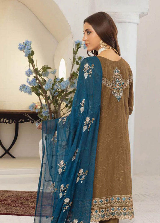 Areesha By Noori Luxury Chiffon Semi Stitched 3pcs - Jotey