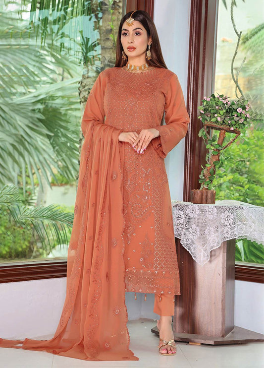Arzu By Bin Hameed Luxury Chiffon Semi Stitched 3pcs - Jotey